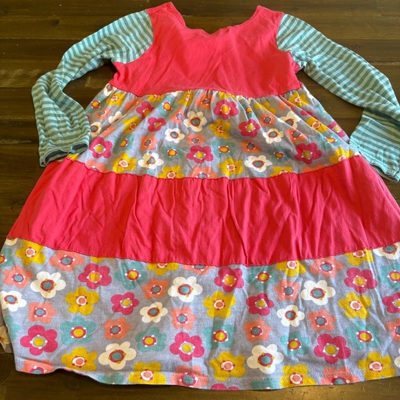 Jelly the Pug Pastel Woodland Fox Dress Long Sleeve Floral Stripe Girls 10 Art - Picture 6 of 6